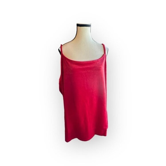 🆕NWT Women’s torrid 3 (4) Red Velour Sleeveless Lounge Camisole 22 24 26 28 - Picture 3 of 11
